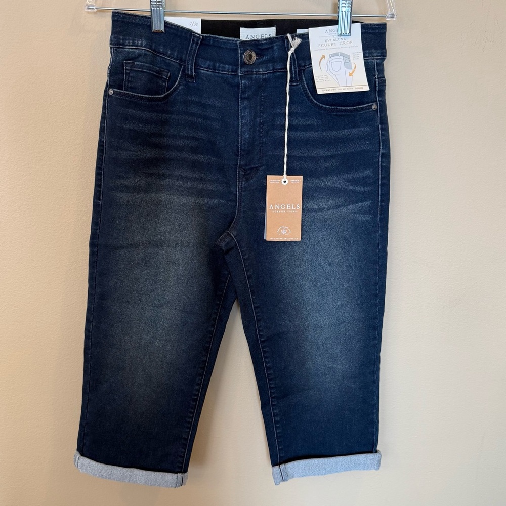 Angels Forever Young Jeans Size 8 Everluxe Sculpt Crop High Rise Dark Wash NWT